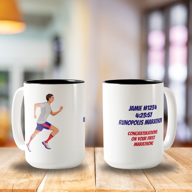 Marathon Name Time and Location Man Personalized Coffee Mug (Creator Uploaded)