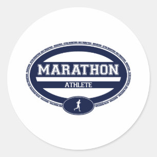 Marathon Oval for Athletes and Spectators Classic Round Sticker