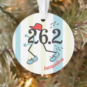 Marathon Runner 26.2 Front Back Funny Personalized Ornament