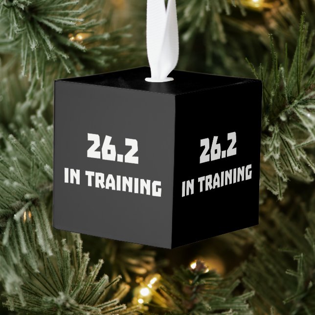 Marathon Runner 26.2 In Training Running Cube Ornament (Tree)