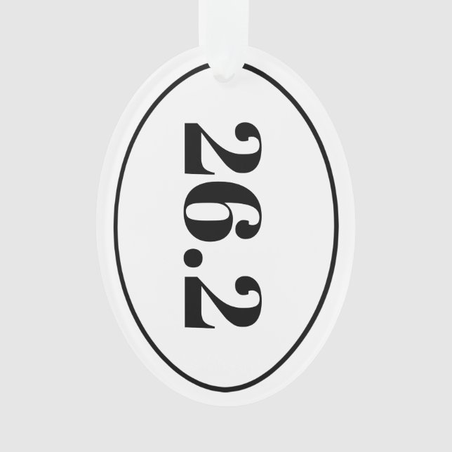 Marathon Runner 26.2 Oval Keepsake Gold Ornament (Front)