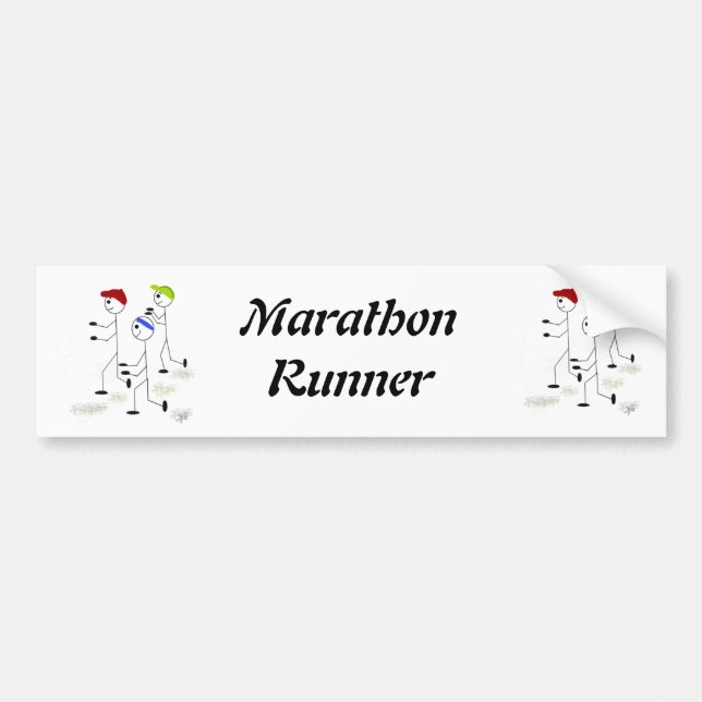 Marathon Runner Bumper Sticker (Front)