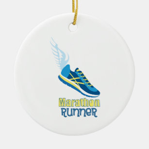 Marathon Runner Ceramic Ornament