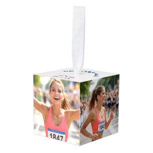 Marathon Runner Finisher Gift Cube Ornament