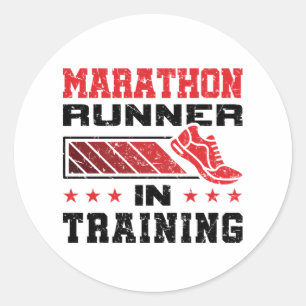 Marathon Runner In Training Classic Round Sticker