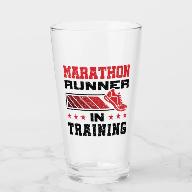 Marathon Runner In Training Glass (Front)