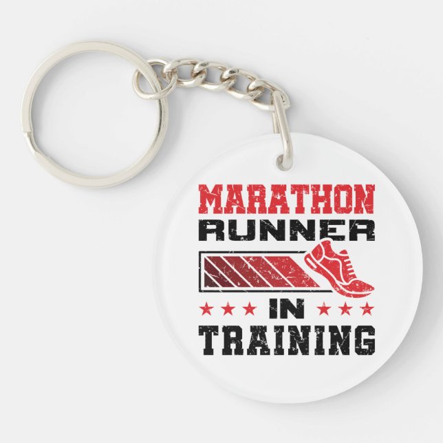 Marathon Runner In Training Keychain (Front)