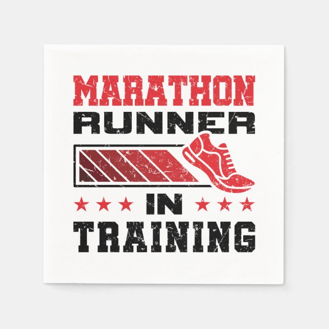 Marathon Runner In Training Napkins (Front)