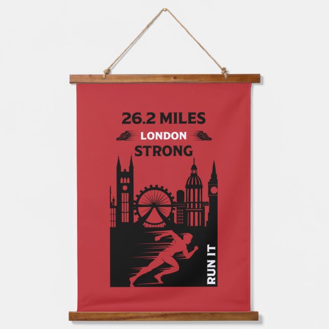 Marathon Runner London 26.2 Hanging Tapestry (Front)