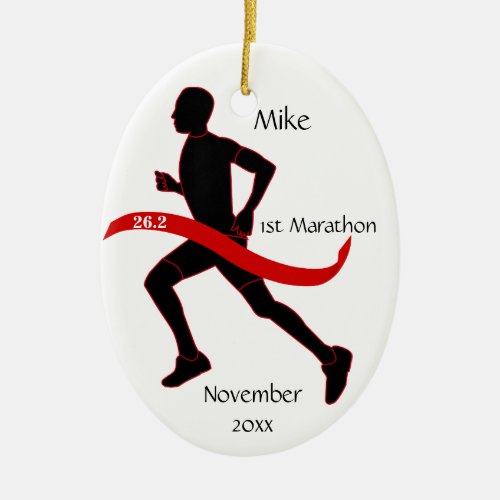 Marathon Runner Ornament _ Male red