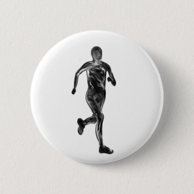 Marathon Runner Pinback Button (Front)