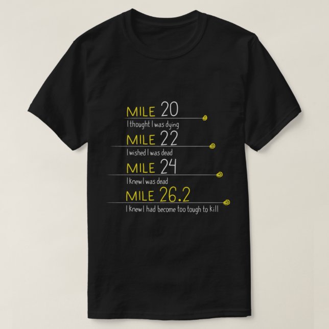 Marathon Runner Running Gift Idea Funny Quotes   T-Shirt (Design Front)