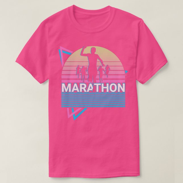 Marathon Runner Running Marathoner Retro Gift T-Shirt (Design Front)