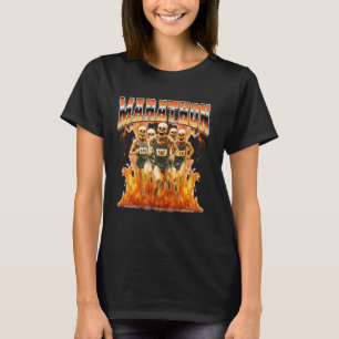 Marathon Runner Running Skeleton 90s Bootleg Style T-Shirt