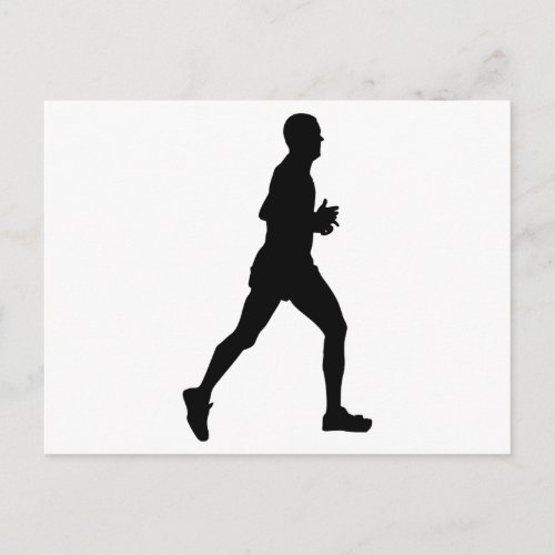 Marathon Runner Silhouette Postcard