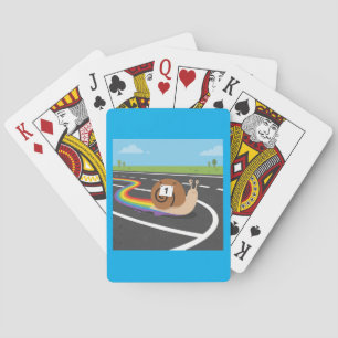 Marathon Runner Snail Cute Rainbow Trail Poker Cards