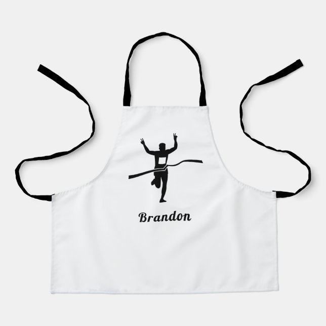 Marathon Runner Track Cross Country Running Name  Apron (Front)