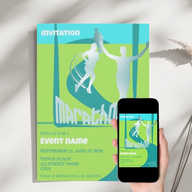 Marathon runners event celebration Invitation (Creator Uploaded)