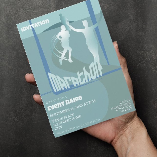 Marathon runners event celebration Invitation (Creator Uploaded)