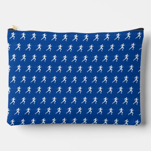 Marathon Runners on Blue   Accessory Pouch