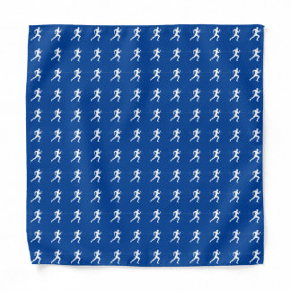 Marathon Runners on Blue  Bandana