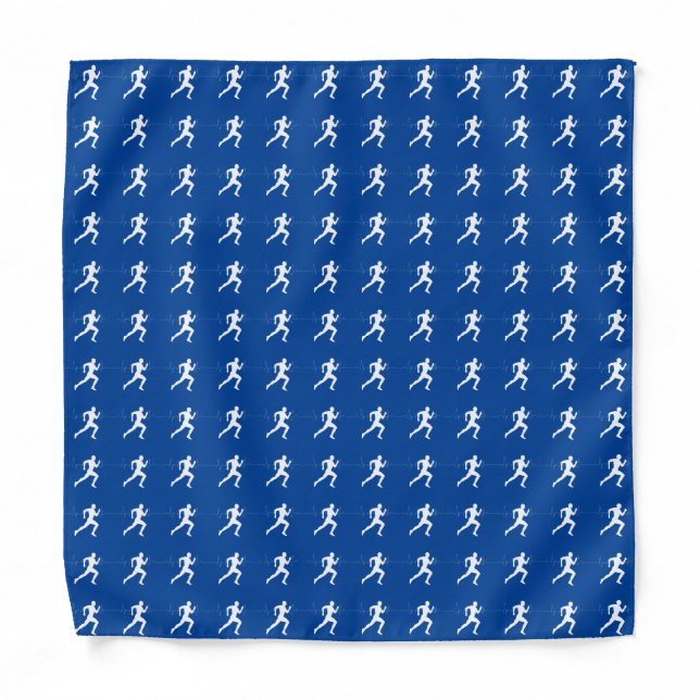 Marathon Runners on Blue  Bandana (Front)