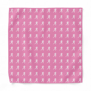 Marathon Runners on Pink Background Bandana