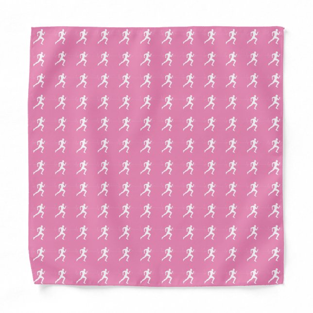 Marathon Runners on Pink Background Bandana (Front)