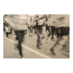 Marathon Runners Wood Wall Art