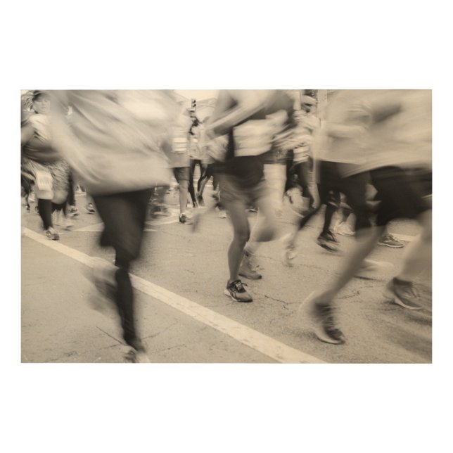 Marathon Runners Wood Wall Art (Front)