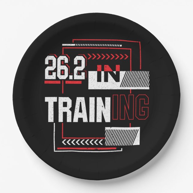 Marathon Running - 26.2 in Training Abstract  Paper Plates (Front)