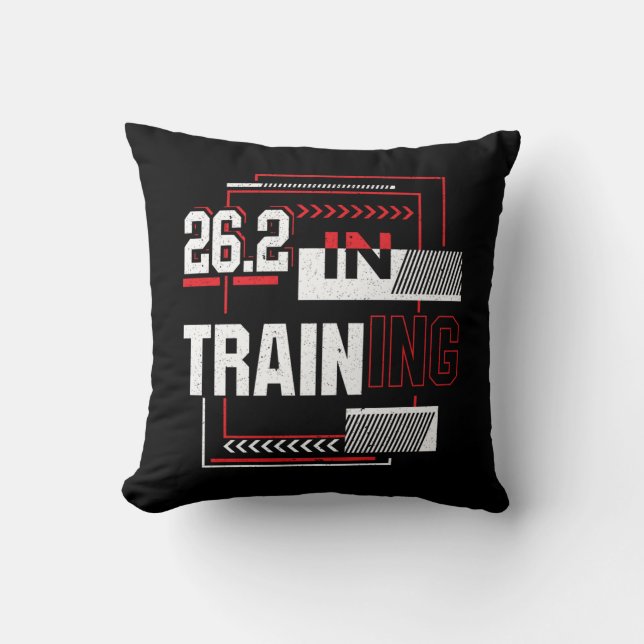 Marathon Running - 26.2 in Training Abstract  Throw Pillow (Front)