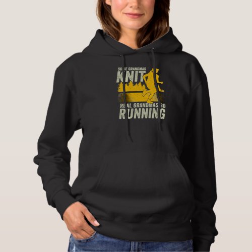 Marathon Running Grandma Grandmother  Hoodie