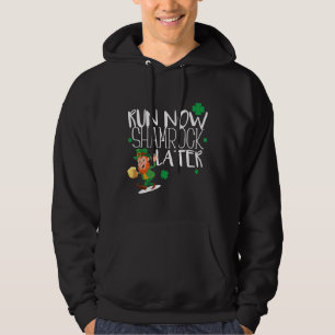 Marathon Running St Patricks Day Funny Race 5k Run Hoodie