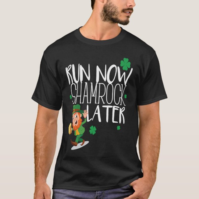 Marathon Running St Patricks Day  Race 5k Runner T-Shirt (Front)