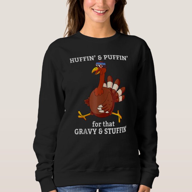 Marathon Running Turkey Trot  Group Team Turkey Sweatshirt (Front)