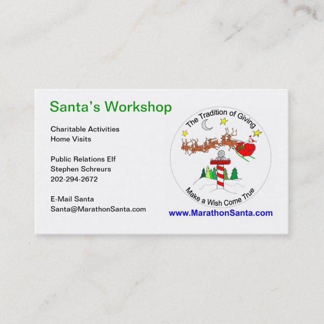 Marathon Santa Business Cards (Front)