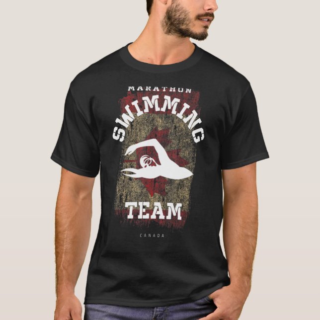 Marathon Swimming Canada Water Sports Swimmer T-Shirt (Front)