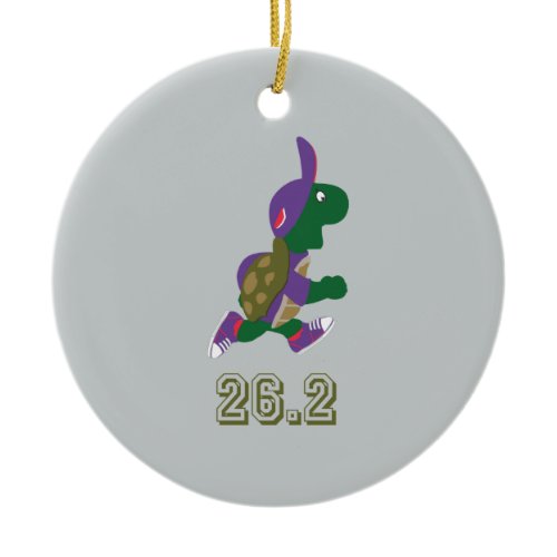 Marathon Turtle Runner in Purple Ceramic Ornament