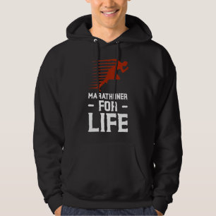 Marathoner For Life Graphic Running Hoodie