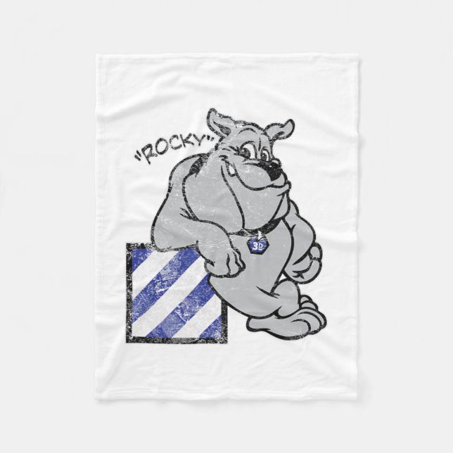 Marauder 3rd Infantry Division Rocky The Bulldog  Fleece Blanket (Front)