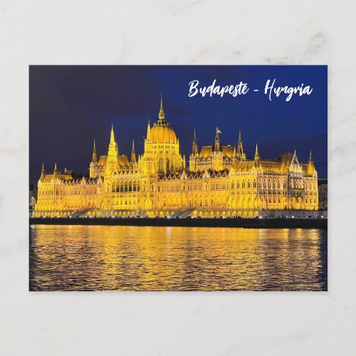 Maravilhosa Budapeste durante a noite Postcard