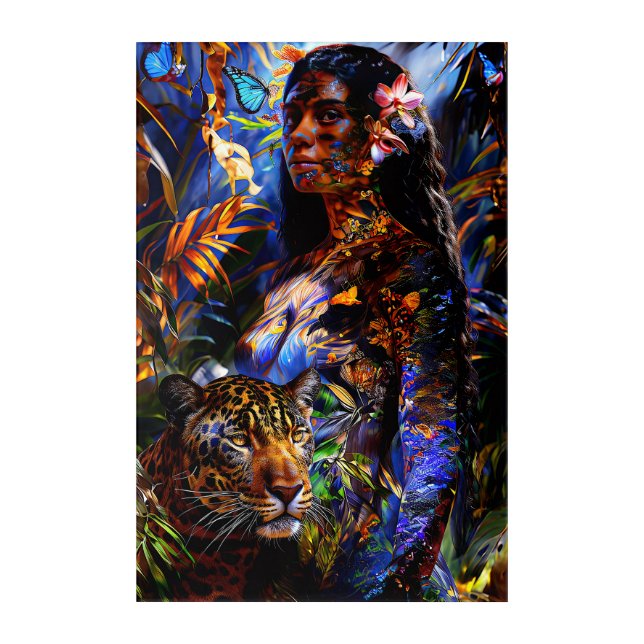 “Marayuna” -  Forest Palette - Women In Amazonia Acrylic Print (Front)