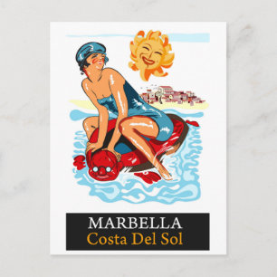 Marbella, Costa del Sol, Spain. Happy Swimmer Postcard
