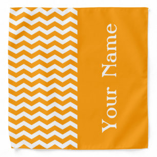 Marbella Orange Wave Chevron with name Bandana
