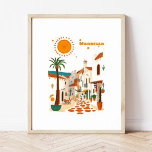 Marbella spain holiday mediterranean poster
