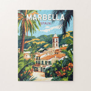 Marbella Spain Illustration Travel Art Vintage Jigsaw Puzzle