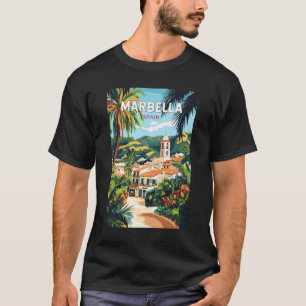 Marbella Spain Illustration Travel Art Vintage T-Shirt