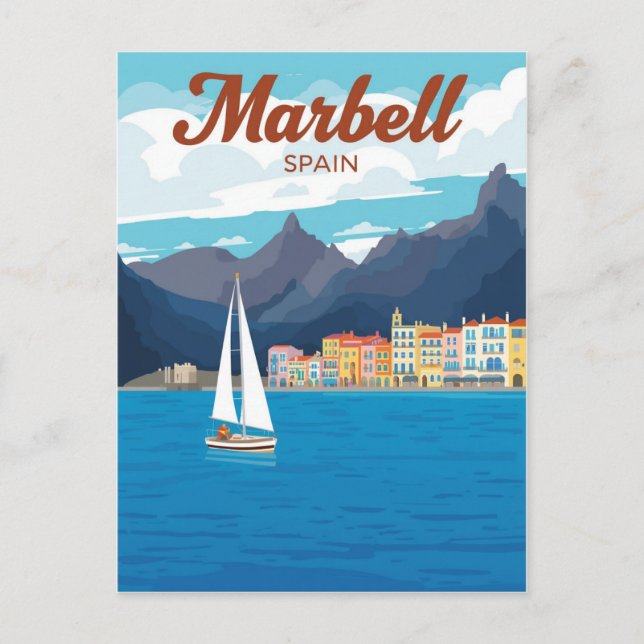 Marbella Spain Travel Poster Postcard (Front)