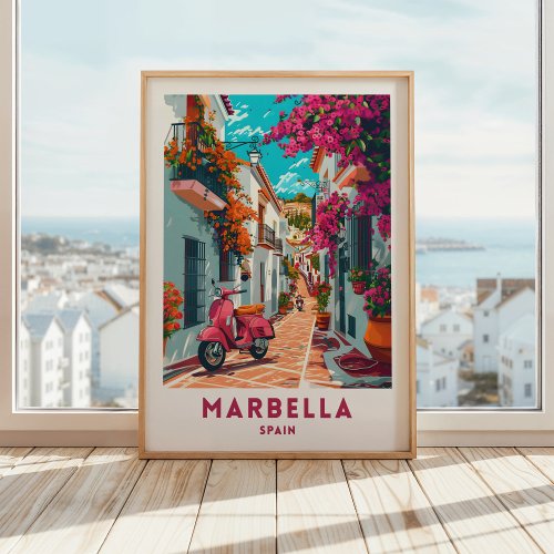 Marbella Spain Travel Print Poster Wall Art